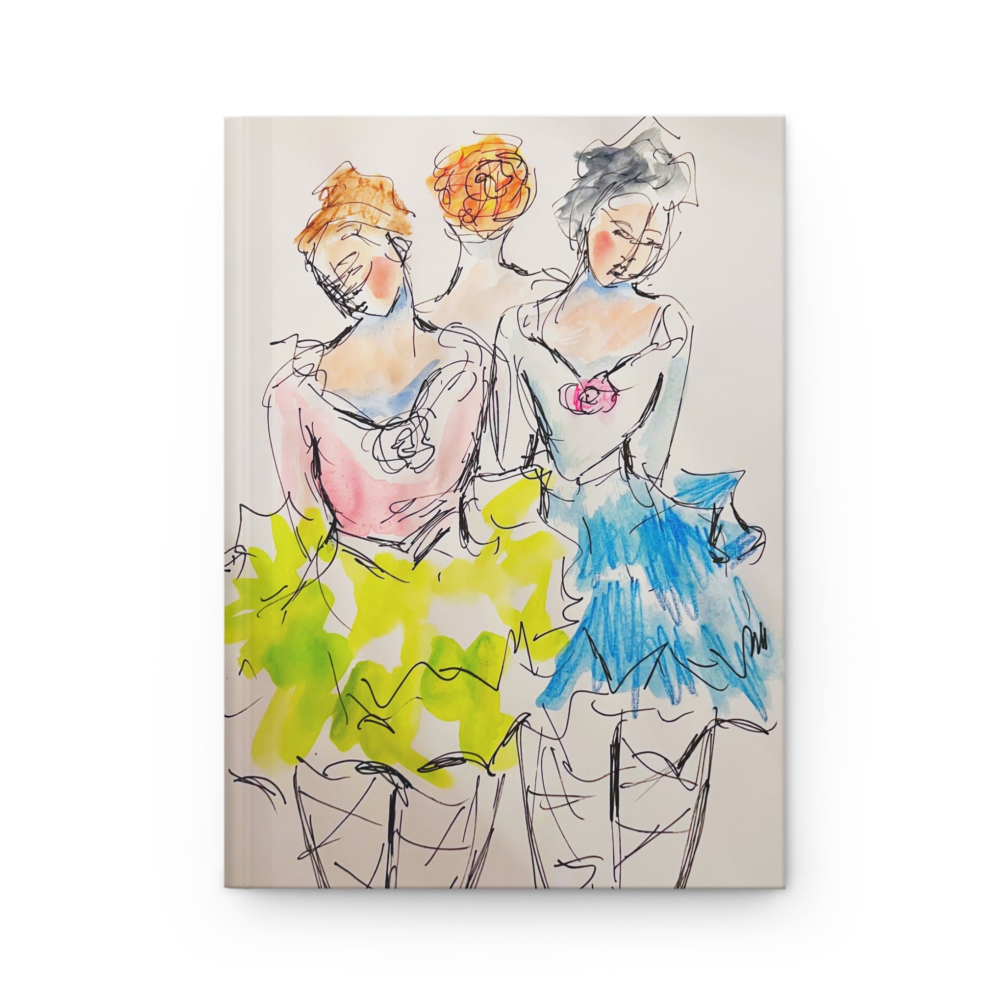 Bright Ballet Dancers Hardcover Journal — Bright Waiting-to-Dance Matte Notebook