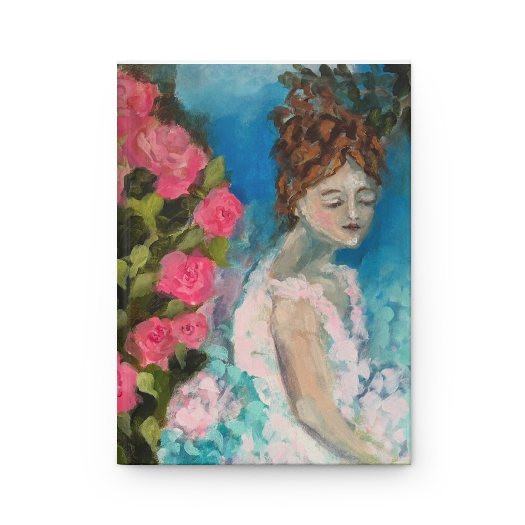 Waiting in the Rose Garden Hardcover Journal —  Art Notebook
