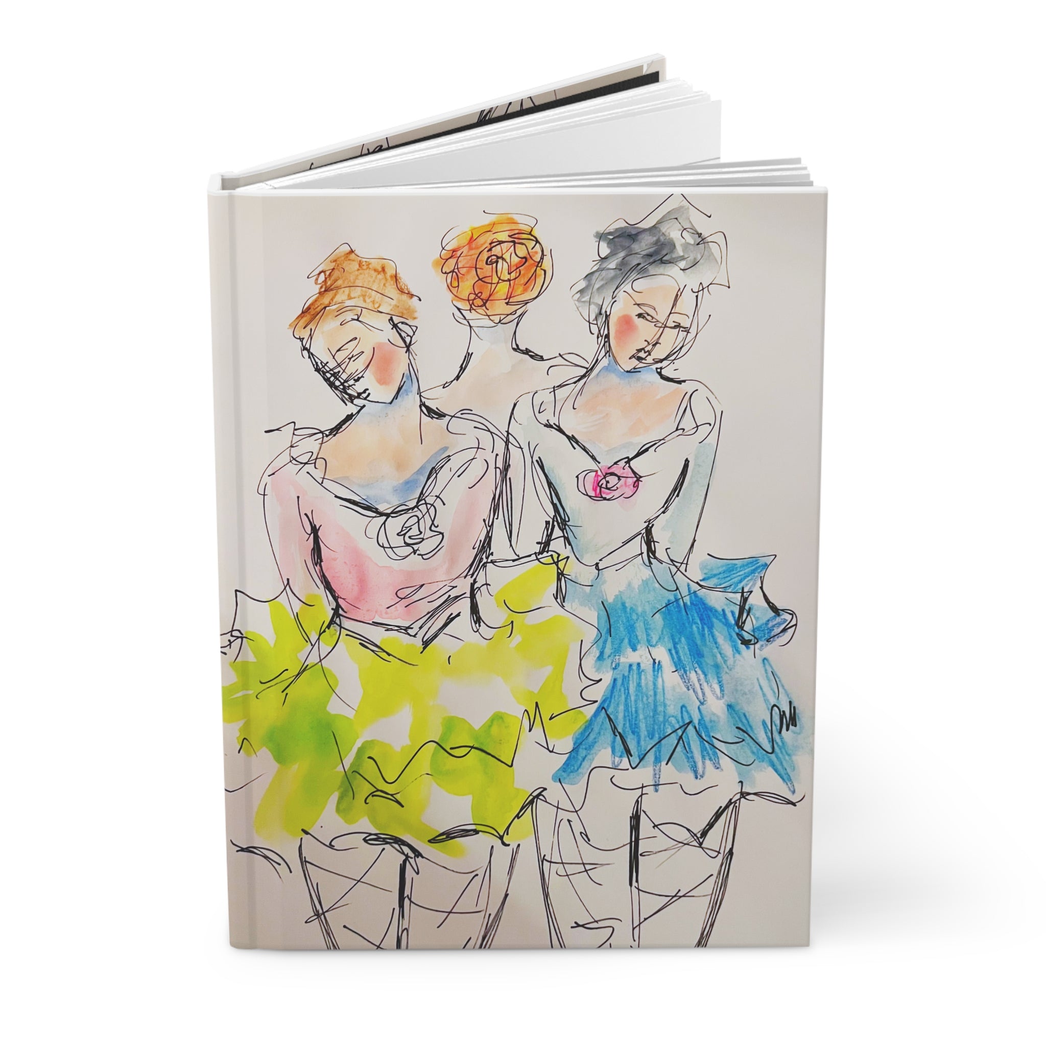 Bright Ballet Dancers Hardcover Journal — Bright Waiting-to-Dance Matte Notebook