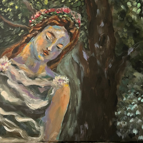 Floral Maiden - 20 x 20 Original Artwork