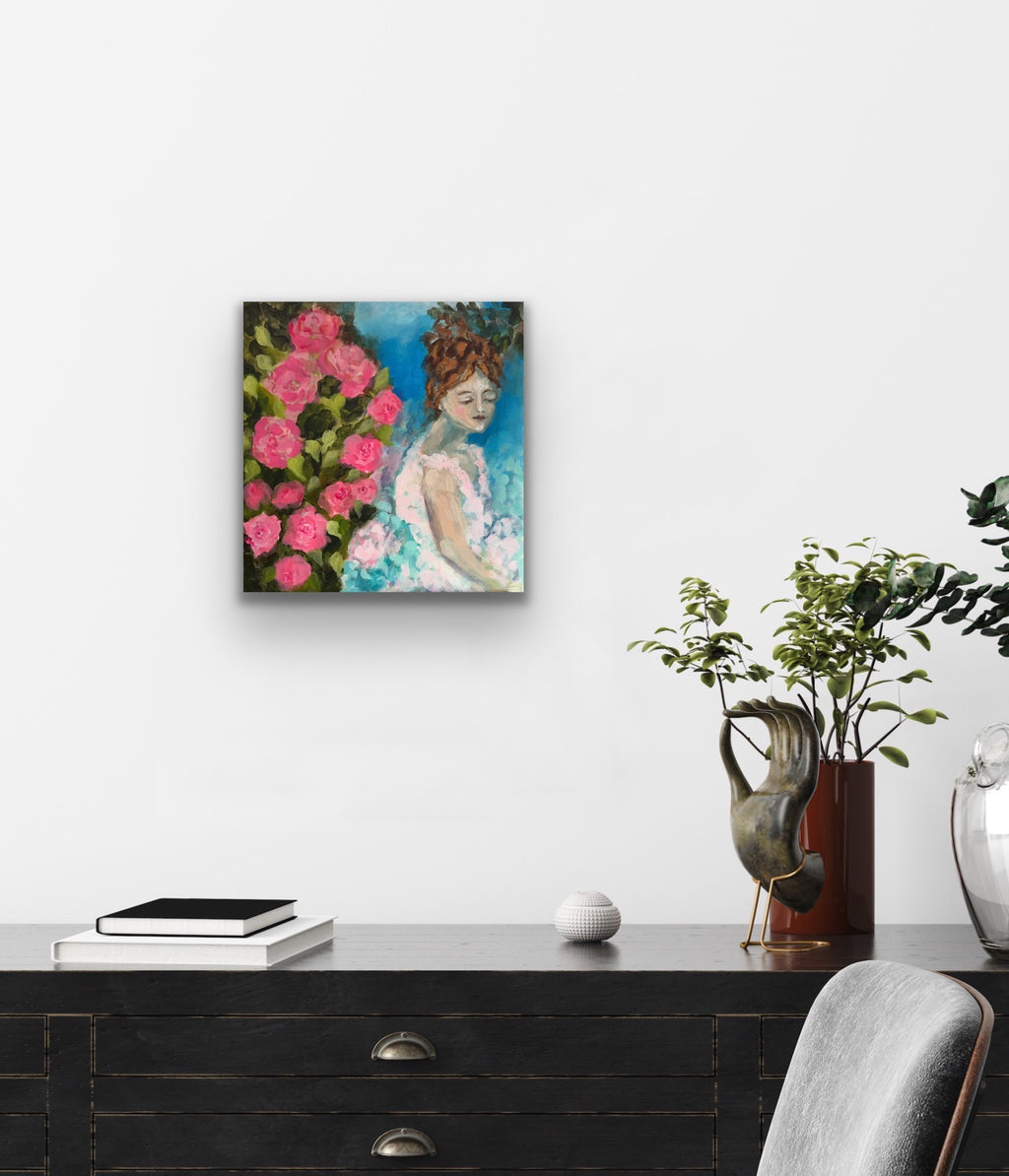 "Time in the Rose Garden" 24x 24 — Original Acrylic Artwork