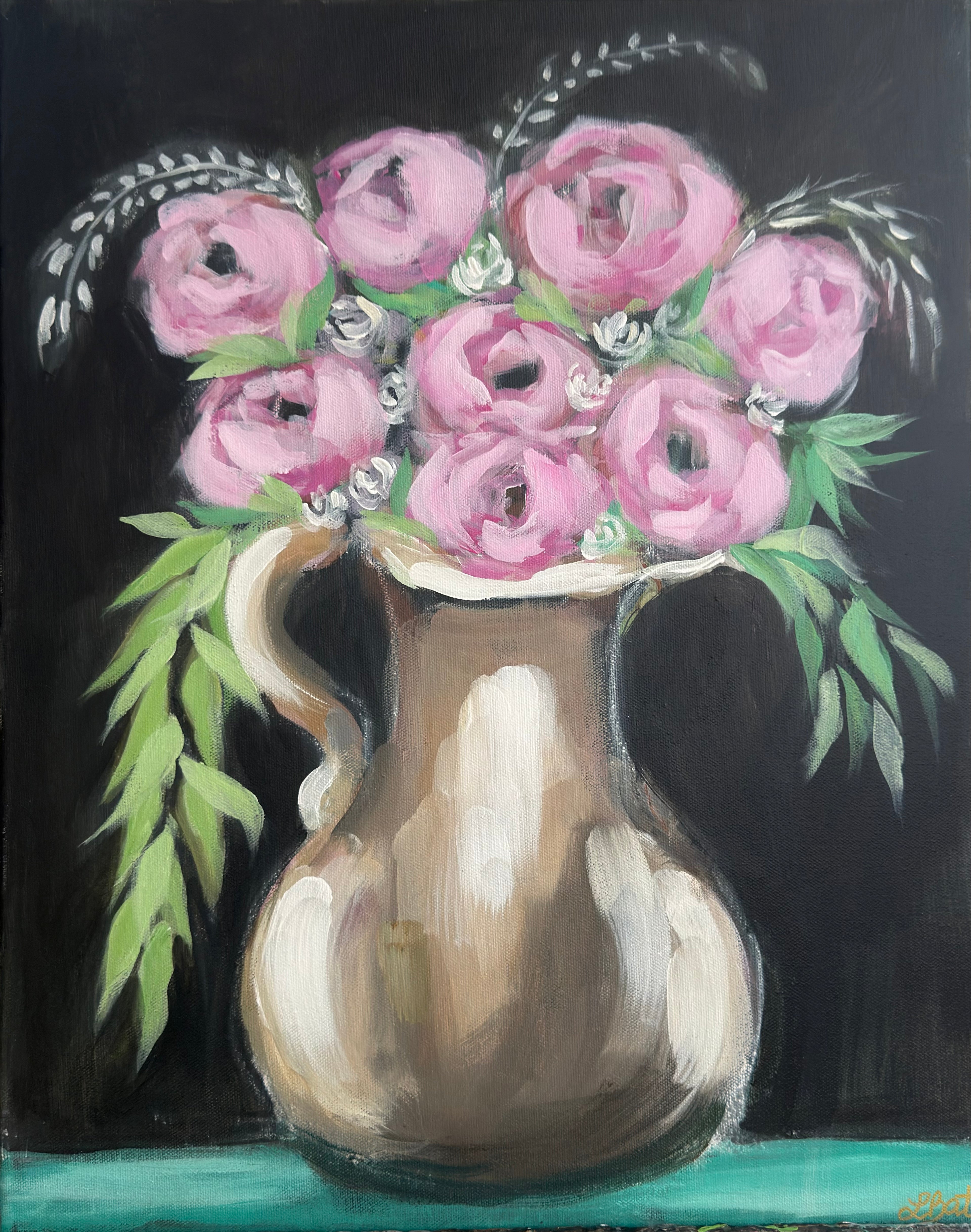 "Midnight Peonies" 16 x 24 Original Artwork